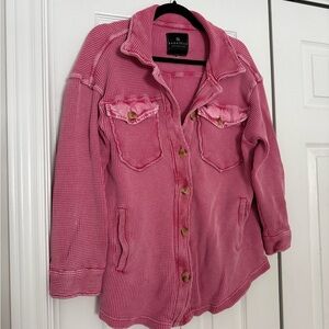 Bagatelle Collection Waffle Shirt Jacket